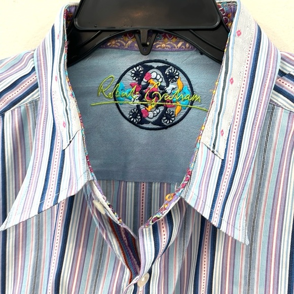 Robert Graham Beautiful Striped Button Down Shirt Size 2XL - Picture 7 of 13